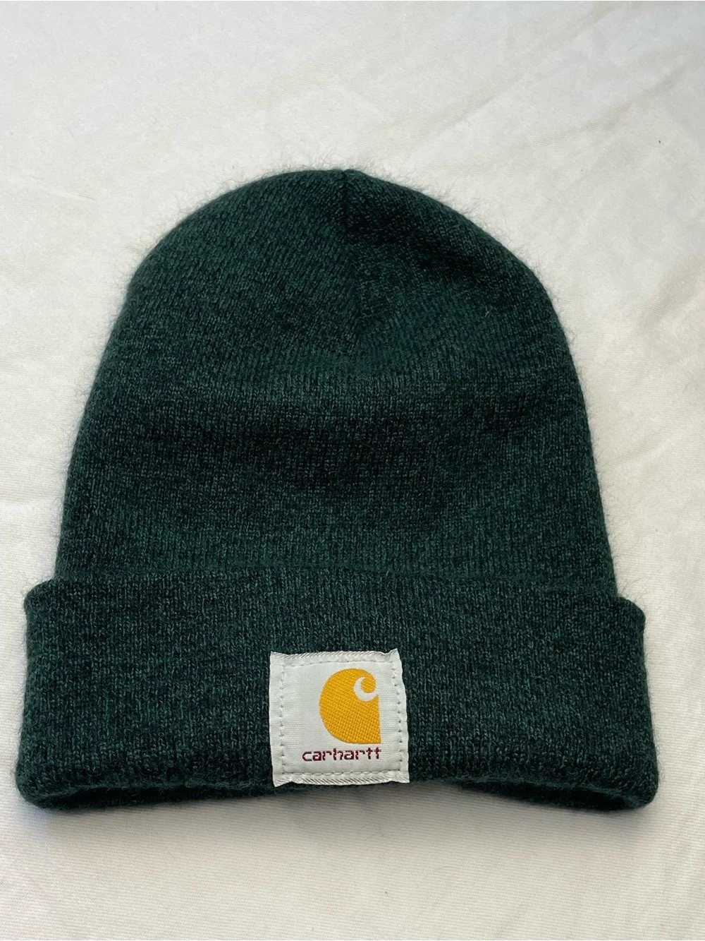 Carhartt Teal Knit Cuffed Beanie with Logo Patch